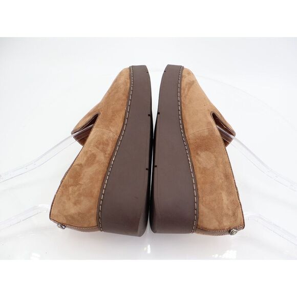 Donald Pliner Witty Leather Loafer Size 10 M Brown Platform Suede Slip On Shoes - Picture 5 of 14